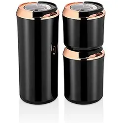 Vip Ahmet 3-teiliges Rundes Vakuum Aufbewahrungsbox 1250ML + 700ML + 400ML Schwarz-Kupfer