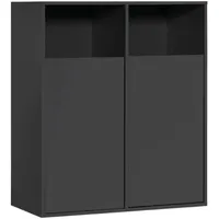 mokebo mokebo® Wäscheschrank Schwarz, Holzwerkstoff, 80x95x40 cm, Ordnen & Aufbewahren, Wäschekörbe & Tonnen