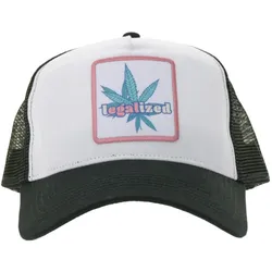 Beechfield Trucker-Cap Baumwoll-Cap mit „LEGALIZED“ Stickerei Trucker-Cap Mütze Baseball-Cap Schwarz/weiß - One-Size