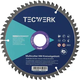 tecwerk Handkreissägeblatt AD 210 mm Z.54 HLTCG Schnitt-B.2,4 mm