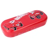 Unbekannt BIG BOBBY CAR Brillenetui in Rot | Stabiles Metall-Hartschalenetui für Kinder & Erwachsene | Robustes Brillencase mit Metallscharnier & Veloursfutter