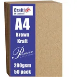 Craft UK Limited Craft UK 50Stück A4, blanko, recyceltem Kraft Karte 280g/m2