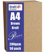 Craft UK Limited Craft UK 50Stück A4, blanko, recyceltem Kraft Karte 280g/m2