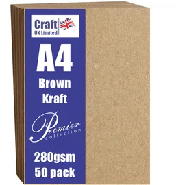 Craft UK Limited Craft UK 50Stück A4, blanko, recyceltem Kraft Karte 280g/m2