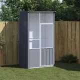 Homgoday Voliere Vogelvoliere Vogelkäfig Außenvoliere Vogelhaus Voliere Aufzuchtkäfig Papageienkäfig Vogelkäfig Groß Anthrazit 115x78x200 cm Verzinkter Stahl