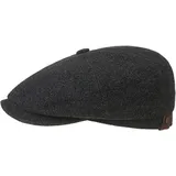 Stetson Hatteras Noir Schirmmütze Damen/Herren - Flatcap mit Wolle Kaschmir - Wollmütze Herbst/Winter - Ballonmütze mit Flanelfutter - Flat Cap anthrazit 57 cm