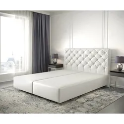DELIFE Boxspringgestell Dream-Great 140x200 cm Kunstleder Weiß, Bettgestelle