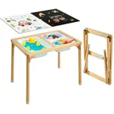 Vevor Sensorischer Tisch Faltbar, 7-in-1 Aktivitätstisch mit Doppelseitiger Platte, Aufbewahrungsboxen & Rutschfesten Füßen, Spiel-Sand- & Wassertisch, für Kinder im Alter von 3-6 Jahren