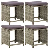 vidaXL Gartenhocker 40,7 x 53 x 40,1 cm grau 4 St.