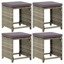 vidaXL Gartenhocker 40,7 x 53 x 40,1 cm grau 4 St.