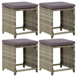 vidaXL Gartenhocker 40,7 x 53 x 40,1 cm grau 4 St.