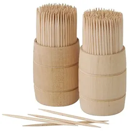 Papstar Zahnstocher Holz rund 6,8 cm im Spender 400 Stück