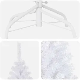 vidaXL Künstlicher Weihnachtsbaum mit Beleuchtung & Kugeln Weiß 180 cm