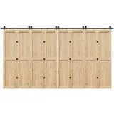 vidaXL Schiebetürbeschlag-Set 400 cm Stahl Schwarz