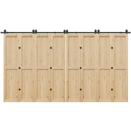 vidaXL Schiebetürbeschlag-Set 400 cm Stahl Schwarz