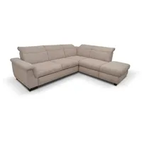 DOMO. collection Ecksofa Sully, Sofa mit Rückenfunktion in L-Form, Couch mit weichen Armlehnen und Federkern, Polsterecke 273 x228 x 81 cm (BxTxH), beige (weiß)