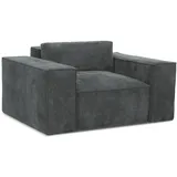 Makamii Schlafsessel, Graphit, Textil, 1-Sitzer, 157x81x113 cm, Hergestellt in Europa, Oeko-Tex®, Wohnzimmer, Sessel, Schlafsessel