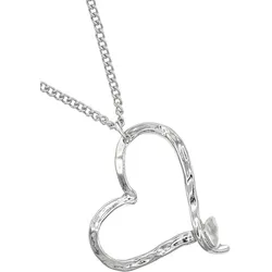 Lange Kette "Herz", Damen, Gr. one size, Metall, silber, COLLEZIONE ALESSANDRO, Basic, Halsketten, mit XL Herz Anhänger