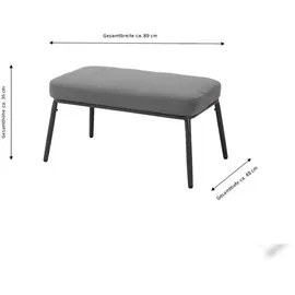 LECO Clara Sessel mit Fußhocker 102 x 92 x 152 cm Grau