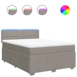 vidaXL Boxspringbett 140 x 200 cm Taupe