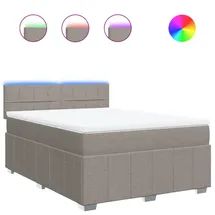 vidaXL Boxspringbett 140 x 200 cm Taupe