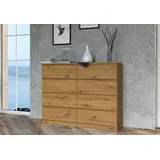 home collective Kommode Highboard Sideboard für Flur Schlafzimmer Wohnzimmer (Perfekt für Wohnzimmer, Schlafzimmer oder Esszimmer), mit 8 Schubladen, Breite 120 cm Höhe 97, Artisan beige