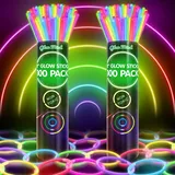 Glow Mind 200 Ultra Helle Knicklichter Party Set für Kinder – Leuchtende Armbänder und Halsketten - Neon-Leuchtstäbe Knicklicht für Festival, Hochzeit, Weihnachten und Silvester