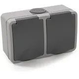 McPower Doppelsteckdose 2-fach Grau