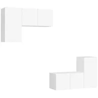VidaXL 4-tlg. TV-Schrank-Set Weiß Holzwerkstoff