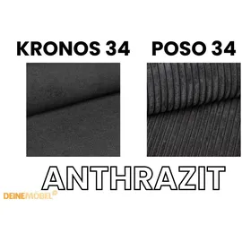 dein schlaf 24 BOXBETT DARO 160/200 in Velour/Cord Anthrazit - Dunkelgrau