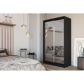 masseno Schwebetürenschrank BELLINA 120 x 216 x 61 cm Schwarz