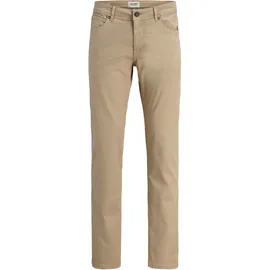 JACK & JONES "JPSTCLARK FINN PANTS SN", Herren, Gr. 33, Länge 32, lemon pepper, Web, Obermaterial: 97% Baumwolle, 3% Elasthan, unifarben, regular fit lang, Hosen 5-Pocket-Hose