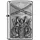 Zippo Sturmfeuerzeug - Samurai, Brushed Chrome, Emblem - Nachfüllbar - Wiederverwendbar - Windfestes Design - Geschenkbox - Made in USA