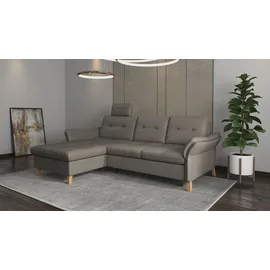 sit&more Ecksofa SIT & MORE "Göteborg", grau (delphine), B:268cm H:90cm T:176cm, Sofas, Ecksofa, Sitztiefenverstellung und Federkern, wahlweise mit Bettfunktion