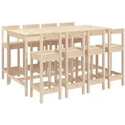 vidaXL 9-tlg. Gartenbar-Set Massivholz Kiefer