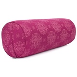 bodhi Maharaja Collection: Gemustertes Yoga-Bolster (rund), 'Lotus', berry,