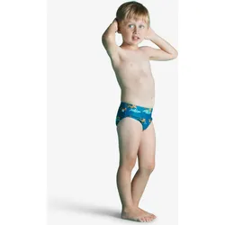 Badehose Slip Baby/Kinder - bedruckt Tiger blau Gr. 80 - 10-12 Monate