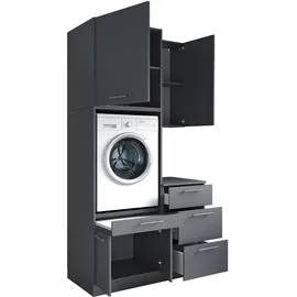 laundreezy Mehrzweckschrank-Set 118 x 238 x 68 cm Grau