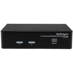 StarTech.com 2 Port DisplayPort USB KVM Switch Umschalter mit Audio KVM-/Audio-Switch