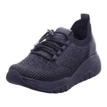 Gabor Damen Low-Top Sneaker, Frauen Halbschuhe,schnürschuhe,schnürer,straßenschuhe,Strassenschuhe,Sportschuhe,schwarz (Glitter),43 EU 9 UK - 43 EU
