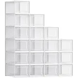 Songmics Schuhbox 18er Set 1-tlg. transparent/weiß