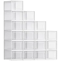 Songmics Schuhbox 18er Set 1-tlg. transparent/weiß