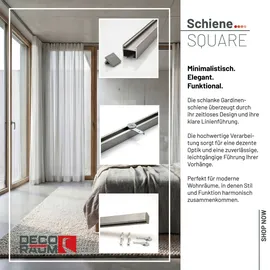 deco-raum Gardinenschiene auf Maß 1-lauf Square 600cm