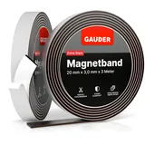 GAUDER Magnetband selbstklebend stark (3m) | Magnetstreifen mit extra starkem Kleber | Magnetklebeband