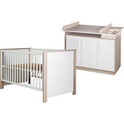 roba® Babymöbel-Set Olaf, (Spar-Set, 2-St., Kinderbett, Wickelkommode), mit Kinderbett & Wickelkommode; Made in Europe weiß