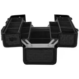 anndora Kosmetikkoffer Multikoffer abschließbar Karo geprägt, variable Fächereinteilung - 2 Schlüssel im Lieferumfang schwarz