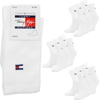 TOMMY HILFIGER Herren lange Socken weiß 9er-Pack Größe 41-46 - Weiß