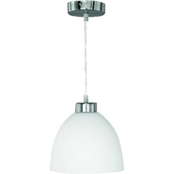 Reality Leuchten Reality|Trio Pendelleuchte nickel matt, Glas Opal weiß, D=20cm