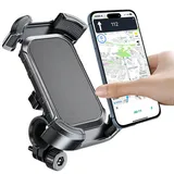Fahrrad-Handyhalterung – Fahrrad-Handyhalterung, Fahrrad-Lenkertasche, 360 ° drehbar, Motorrad- und Fahrrad-Handyhalterung, Schnellspanner, Handyklemme für Indoor-Fahrrad-Laufband