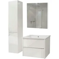 Mendler Badezimmerset HWC-B19b, Waschtisch Spiegelschrank Hängeschrank, hochglanz MVG-zertifiziert ~